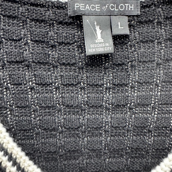 Peace of Cloth Black and White Knit Cardigan Sweater - Picture 5 of 7